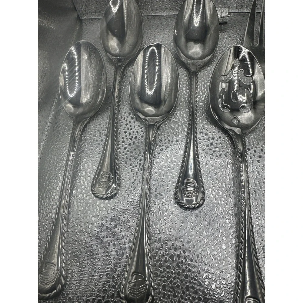 Wallace‎ Silverplate Serving Utensils Lot Of 8 Wheat Basket EP Bronze Vintage